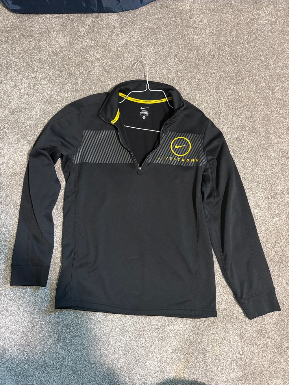 Nike Black Half-Zip Pullover with Yellow Accents